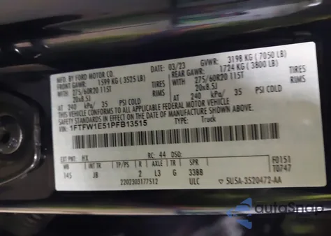 2023 Ford F-150 Xl from USA, damaged, VIN 1FTFW1E51PFB13515